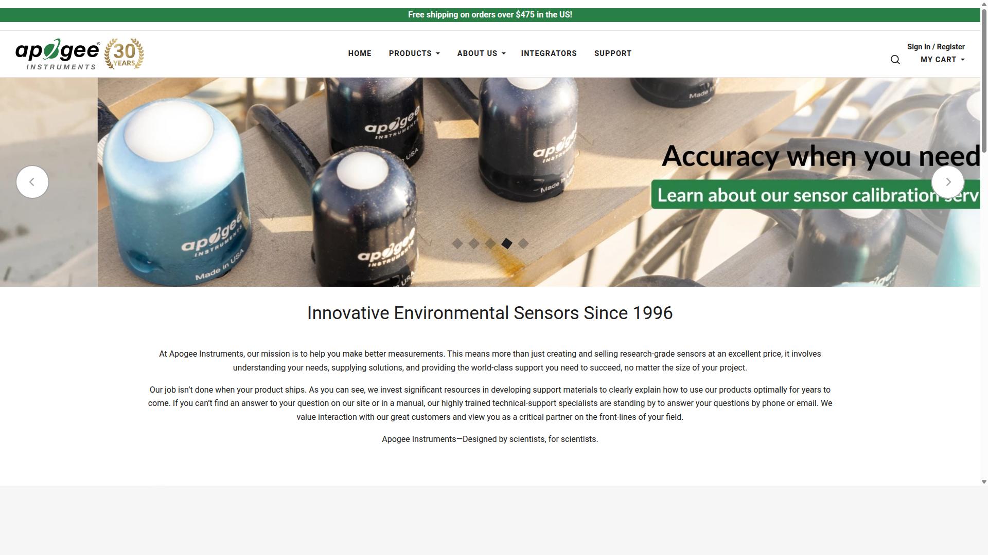 Apogee Instruments website